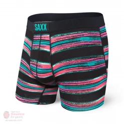Saxx Vibe Boxer Briefs- Black Pulled Stripes