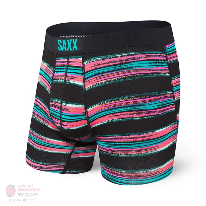Saxx Vibe Boxer Briefs- Black Pulled Stripes 1 Saxx Vibe Boxer Briefs- Black Pulled Stripes