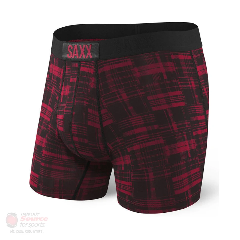 Saxx Vibe Boxer Briefs- Red Patched Plaid 1 Saxx Vibe Boxer Briefs- Red Patched Plaid
