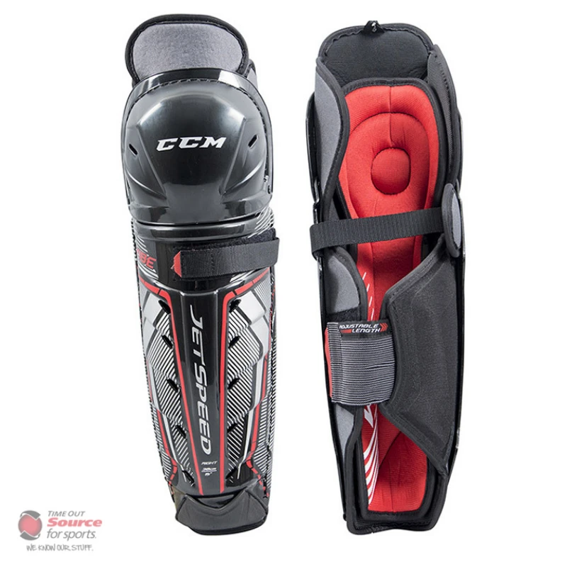 CCM JetSpeed Vibe Hockey Shin Guards- Junior Hockey Protective 1 CCM JetSpeed Vibe Hockey Shin Guards- Junior Hockey Protective