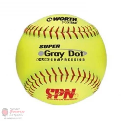 Worth Yellow Gray Dot 12" .40COR Soft Ball Baseballs & Softballs
