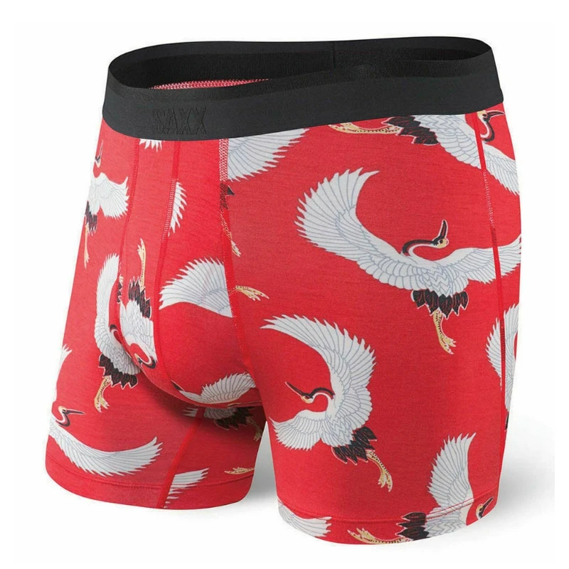 Apparel Saxx Platinum Boxer Briefs- Red Cranes 1 Apparel Saxx Platinum Boxer Briefs- Red Cranes