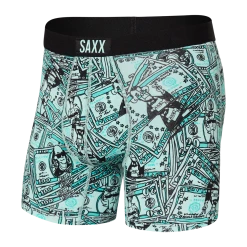 Saxx Vibe Boxer Briefs- Cold Hard Cash-Ice Green